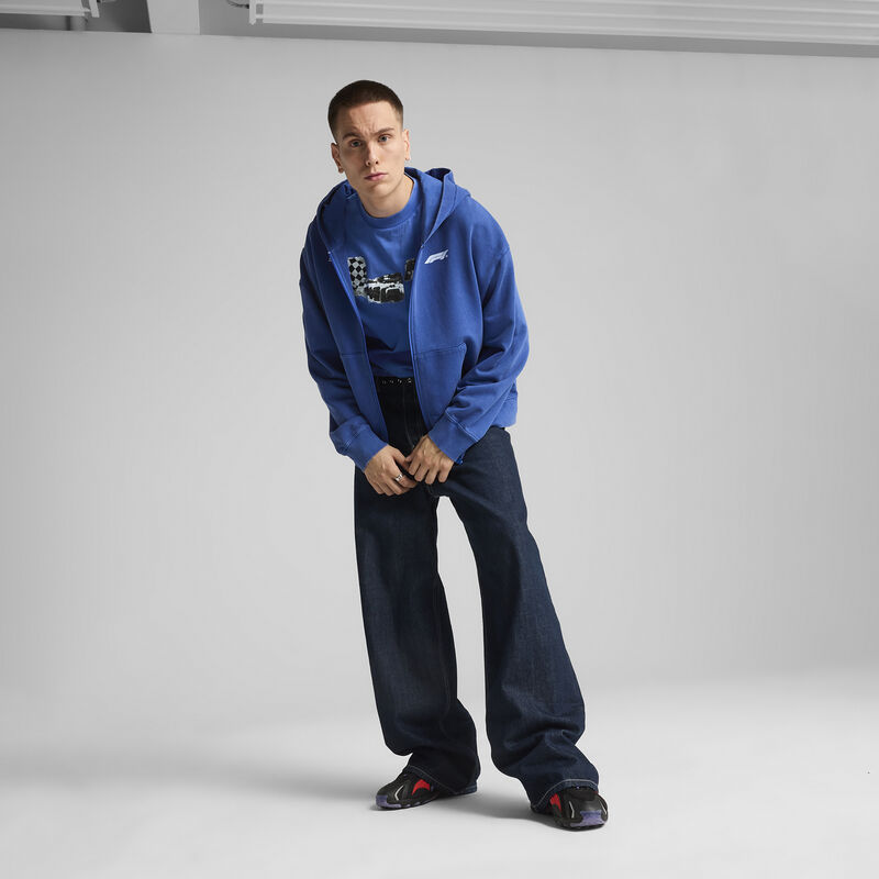 F1 LS GRAPHIC FULL ZIP HOODIE - blue